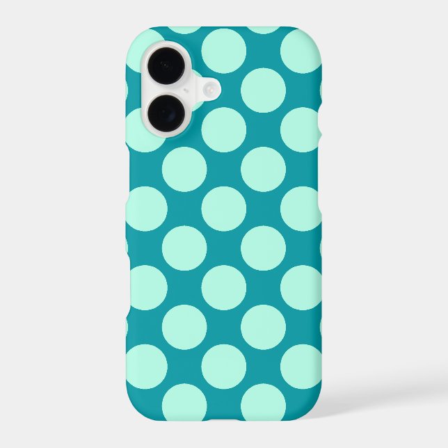 Large retro dots - turquoise and aqua Case-Mate iPhone case (Back)