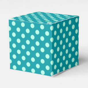 Large retro dots - turquoise and aqua favor boxes