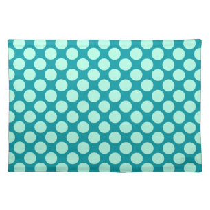 Large retro dots - turquoise and aqua placemat