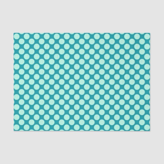 Large retro dots - turquoise and aqua tissue paper (Front)