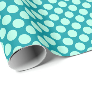 Large retro dots - turquoise and aqua wrapping paper