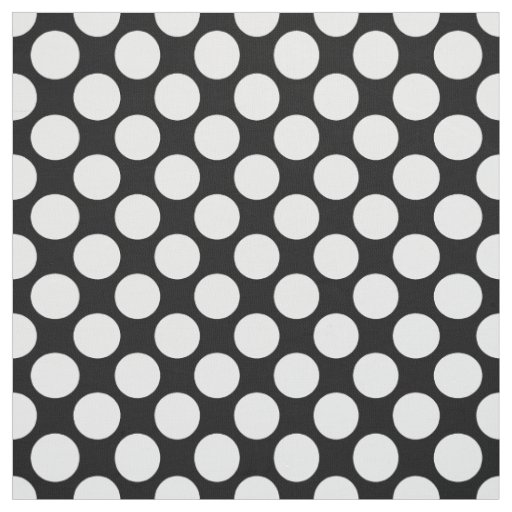 Large retro dots - white and black fabric