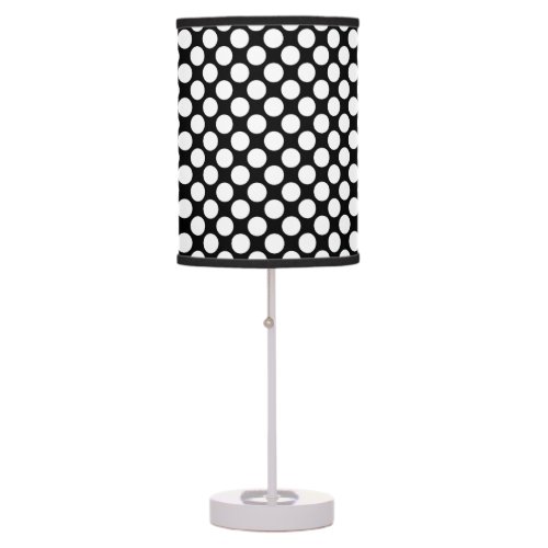 Large retro dots _ white and black table lamp