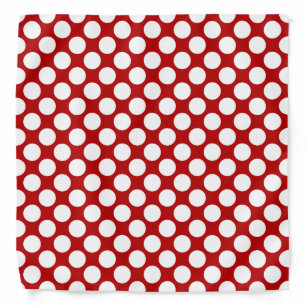 Large retro dots - white and red bandana