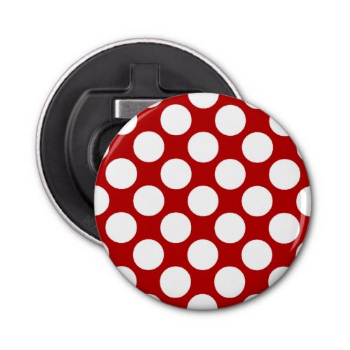 Large retro dots _ white and red bottle opener