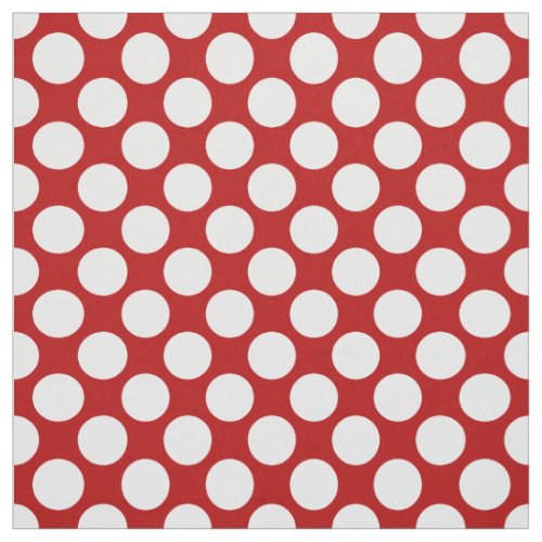 Large retro dots _ white and red fabric