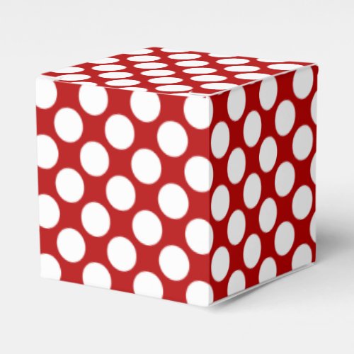 Large retro dots _ white and red favor boxes