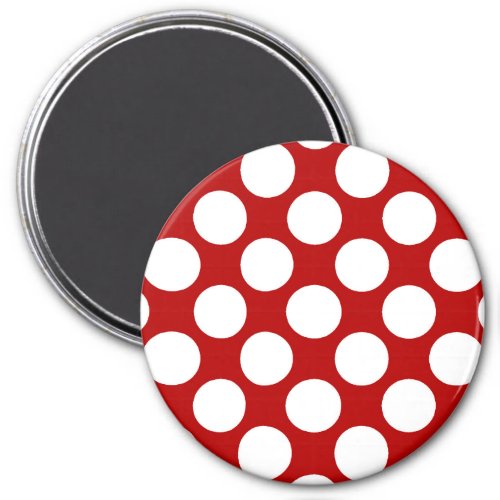 Large retro dots _ white and red magnet