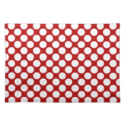 Large retro dots _ white and red placemat