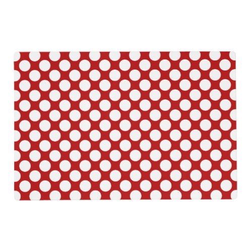 Large retro dots _ white and red placemat