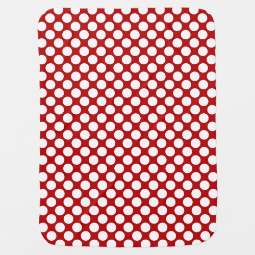 Large retro dots _ white and red swaddle blanket