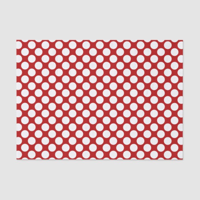 Large retro dots - white and red tissue paper (Front)