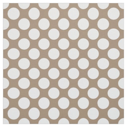 Large retro dots - white and taupe tan fabric
