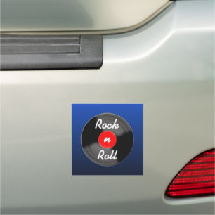 Large Retro Vinyl Record Car Magnet