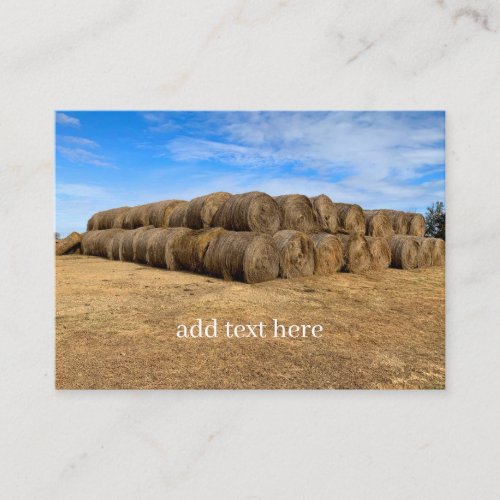 Large rolls of hay bales business card