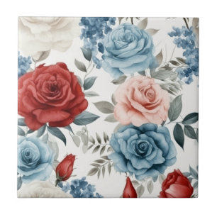 Large Rose Ceramic Tile