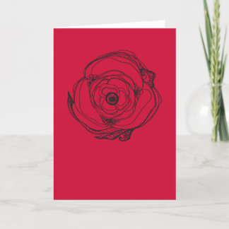 Large Rose Drawing & Poem Card