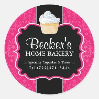 Large Round Bakery Packaging Stickers by colourfuldesigns at Zazzle