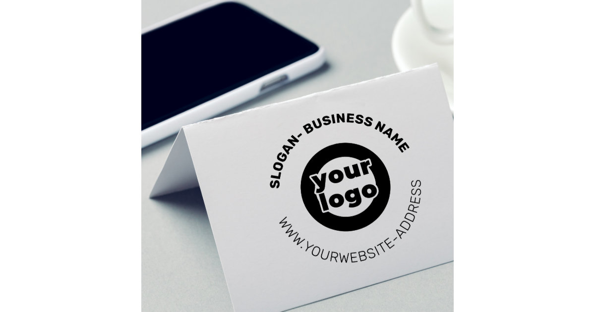 Create Your Own Custom Logo & Business Details Rubber Stamp, Zazzle