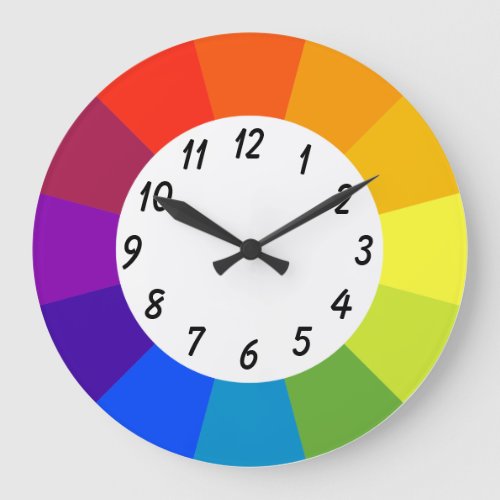 Large Round Clock in Rainbow Bright Colors