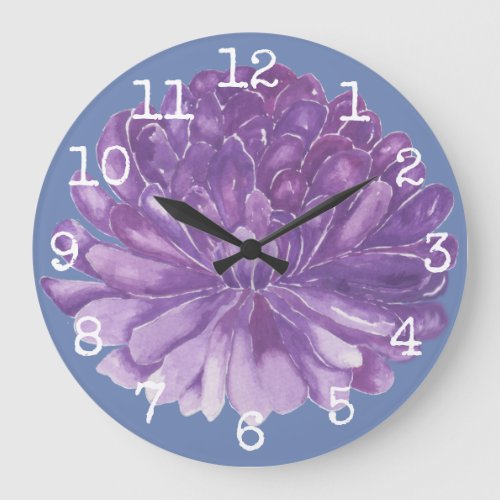 Large Round Clock Lavender Flower