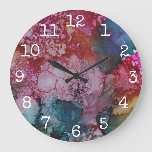 Large Round Clock Pink_Blues