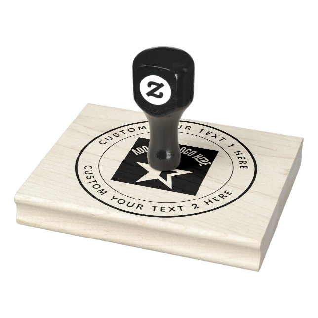 Large Round Custom Your Company Logo Rubber Stamp (Stamp)