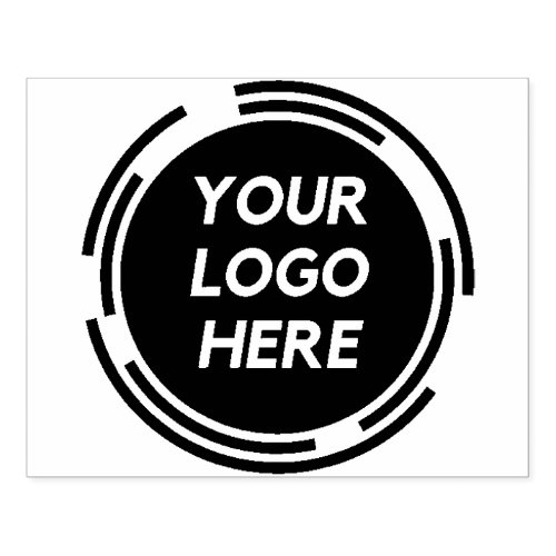 Large Round Logo Custom Black Personalized Rubber Stamp