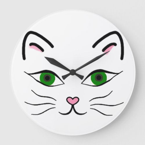 Large Round Wall Clock _ Kitty Back