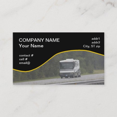 Large Rv Traveling On Interstate Business Card