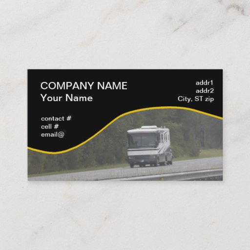 Customizable large RV traveling on interstate Business Card