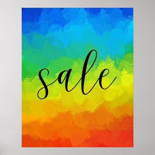 Large Sale Sign Colorful Retail Store Sale Poster