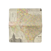 Large Scale County and Railroad Map Of Texas Checkbook Cover (Open)