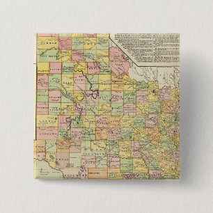 Large Scale County and Railroad Map Of Texas Pinback Button