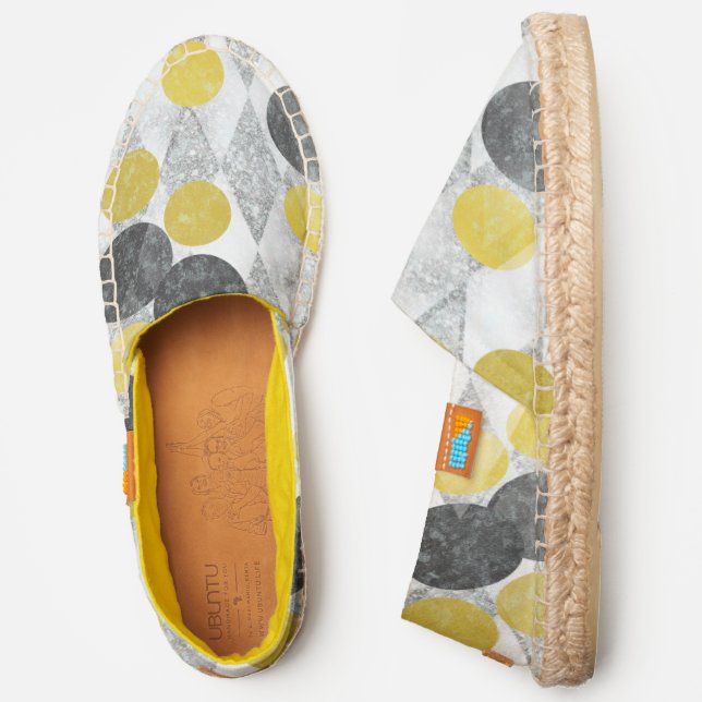 Large Scale Geometric Retro Atomic Style Espadrilles (Side)