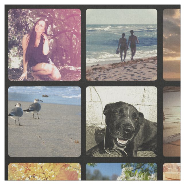 Large-Scale Multi Photo Mosaic Picture Collage Fabric (Swatch)