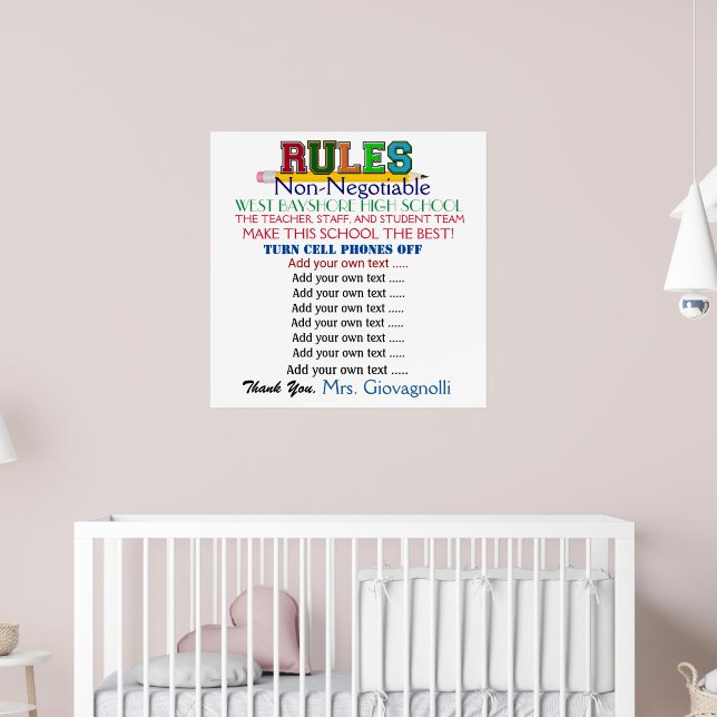 Large SCHOOL Rules Poster | Zazzle