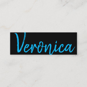 Large Script Blue Handwriting Series Mini Business Card