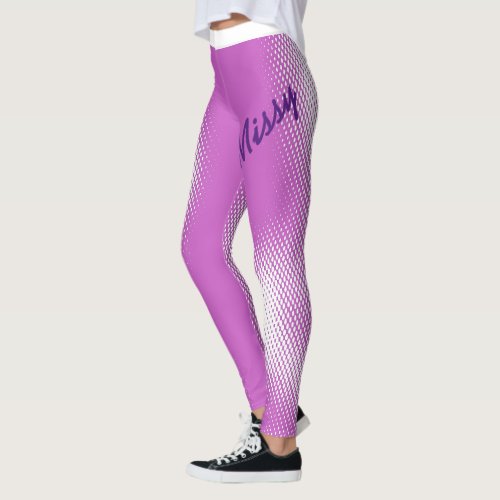 Large Script with White Dot Pattern on Your Color Leggings