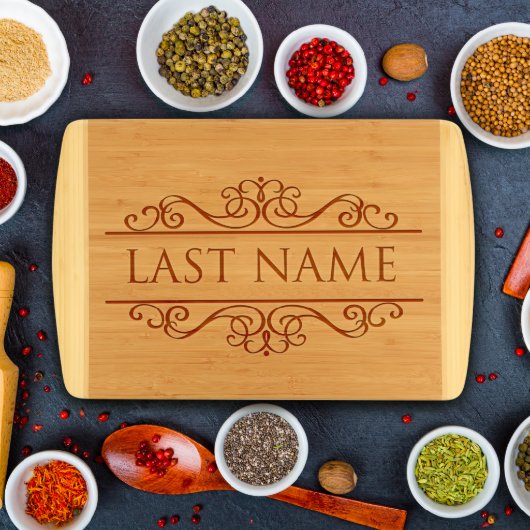 Large Scroll Bamboo Cutting Board (Front)