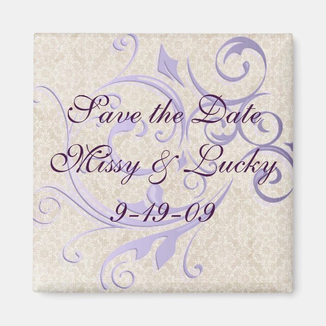 Large Scroll Save the Date Magnet (Front)