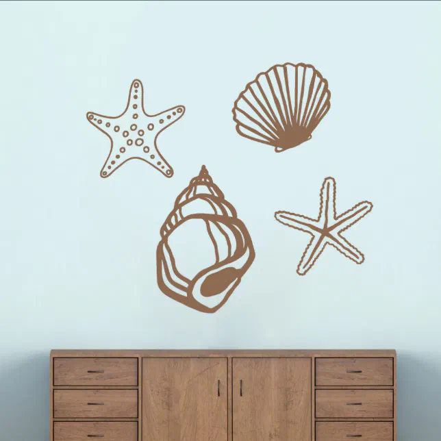 Large Seashell Set Wall Decal Zazzle