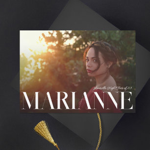 Large Serif Name Photo Graduation Announcement
