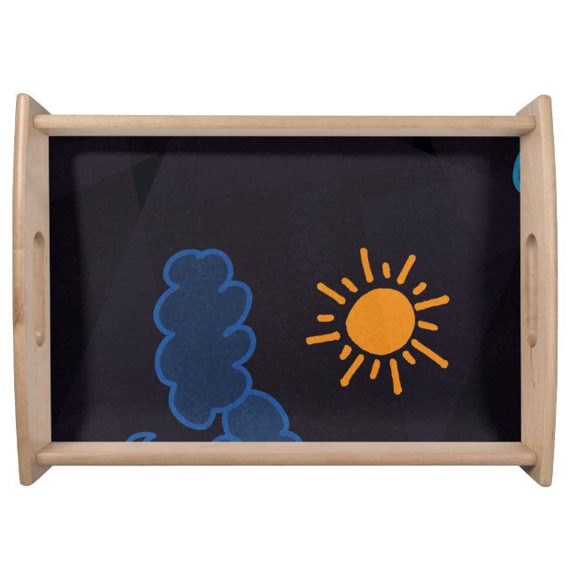 Large Serving Tray, Natural Serving Tray (Front)