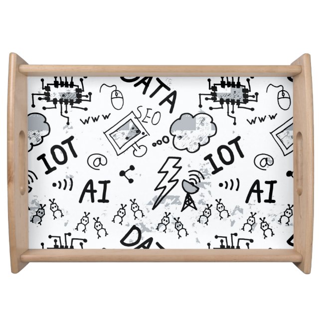 Large Serving Tray, Natural Tray (Front)