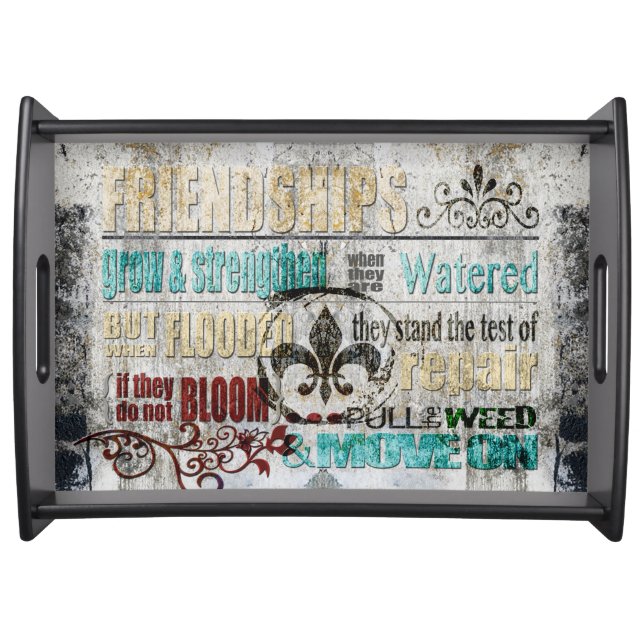 Large Serving Tray with Friendship Expression (Front)
