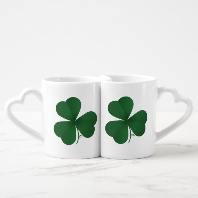 Large Shamrock Coffee Mug Set (Front Nesting)
