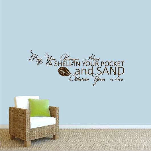Large Shell In Your Pocket Mocha Wall Decal (Front)