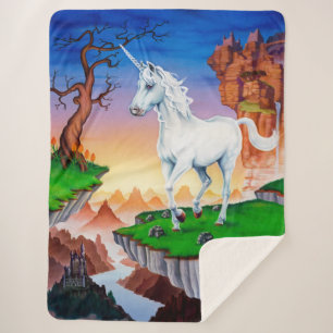 Large Sherpa blanket Unicorn Kingdom
