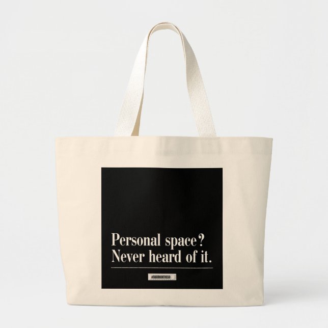 Large Shopping Tote Bag Funny Sarcastic Quote (Front)
